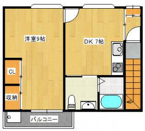 新須賀アパート２Ｆ 西号 の間取り画像