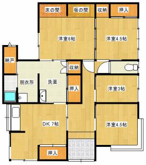 郷３丁目借家　北号 東 の間取り画像