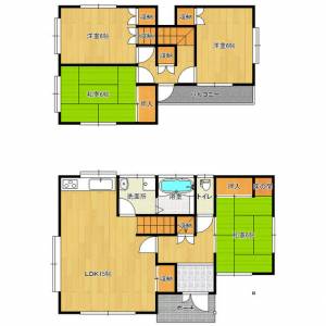 新居浜市萩生 一戸建 の間取り画像