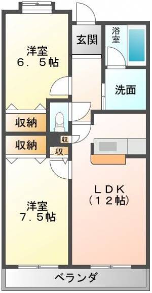 タロックス新居浜 402の間取り画像