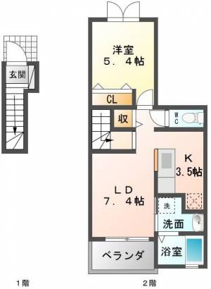 フォンターナ 202号室の間取り画像