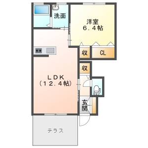 ヴィアソーレ D110号室の間取り画像