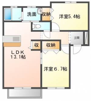 シャーメゾンナカヤA 101の間取り画像