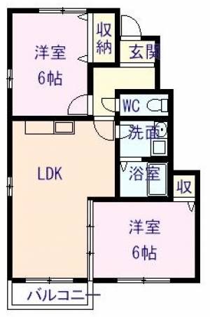 カンファートA 102の間取り画像