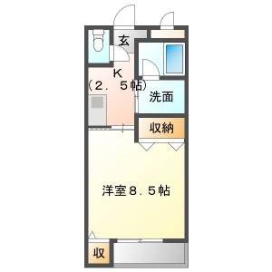 サンフォーレ中須賀 102号室の間取り画像