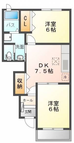 ブリーズヒル国領 A102号室の間取り画像