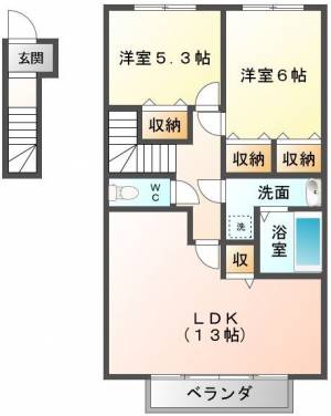 ウィステリア・フィールド B201号室の間取り画像