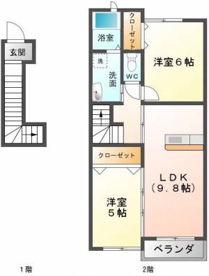 モナ・ヴェイル 205号室の間取り画像