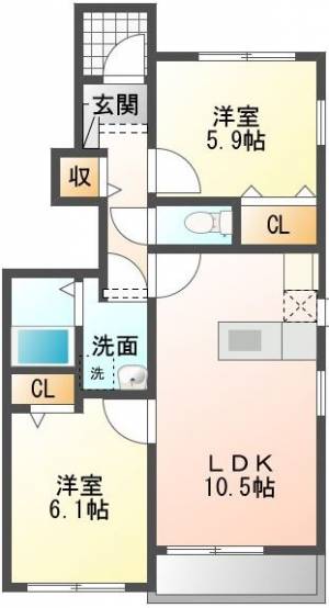 アルコバレーノ 103号室の間取り画像