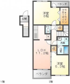 ジュネス・SOGO B203号室の間取り画像