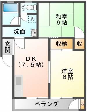 上原ハイツ A-6の間取り画像