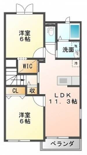 桜 102号室の間取り画像