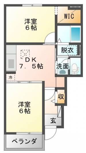 リヴェールⅧ 103号室の間取り画像