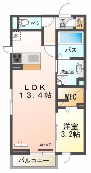 レーヴリッチ 105号室の間取り画像