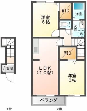 グラン・すずかぜの丘 B202号室の間取り画像