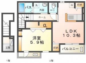 カーサ　ブラーボ　ドゥーエ 205号室の間取り画像