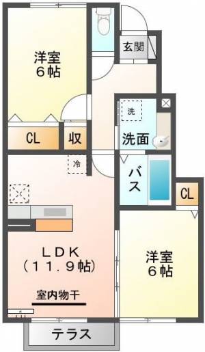 リッツハウス萩生 102の間取り画像