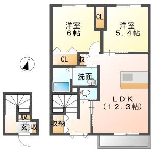 シャーメゾンファミーユ 202号室の間取り画像