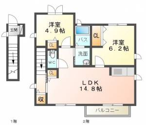 シャーメゾン中須賀 102の間取り画像