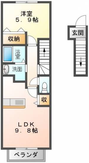 ジョリメゾン桜木A 202号室の間取り画像