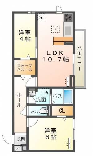 アサヒパレス久保田 B303の間取り画像