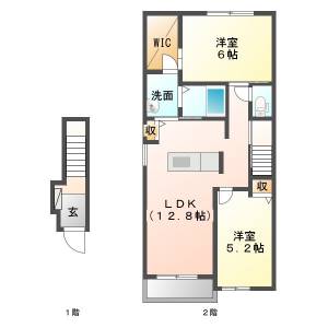 ピアッツァ高木B 203号室の間取り画像