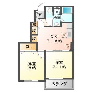 クレメントA 101号室の間取り画像