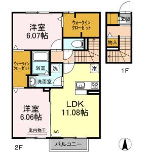 D-room沢津 203号室の間取り画像