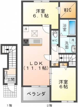 陽だまり　カーム 203号室の間取り画像