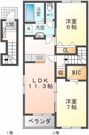 ソーレ7 B202号室の間取り画像