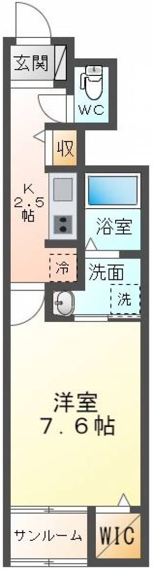 サンリット峰 107号室の間取り画像