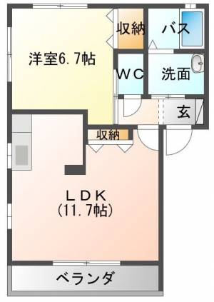 シャーメゾンさくら 202号室の間取り画像