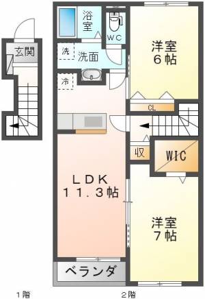 ソレイユNⅣ 203号室の間取り画像