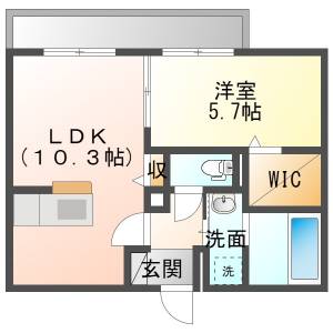 グラン・リオン　2F・3F 02（中部屋）の間取り画像