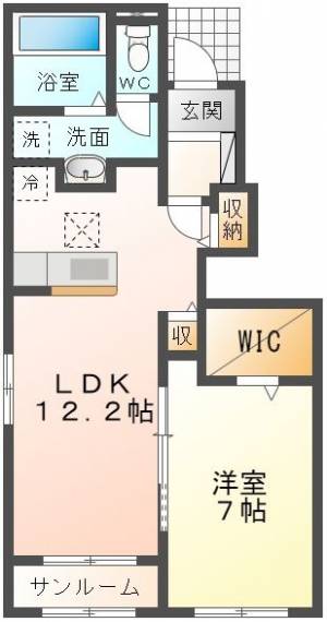 フロイデKANAGEN中村 105号室の間取り画像