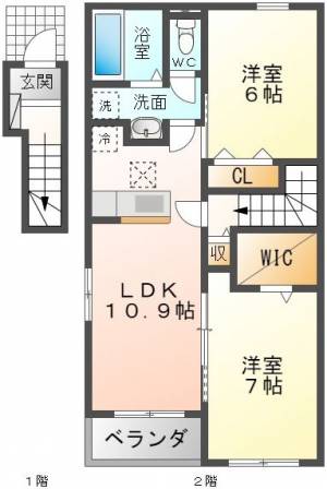 フロイデKANAGEN中村 203号室の間取り画像