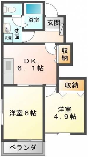 ジェルメ B102号室の間取り画像