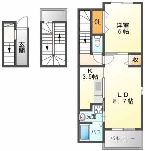 サンリットKⅡ 301号室の間取り画像