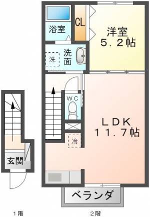 ソーレ9 206号室の間取り画像