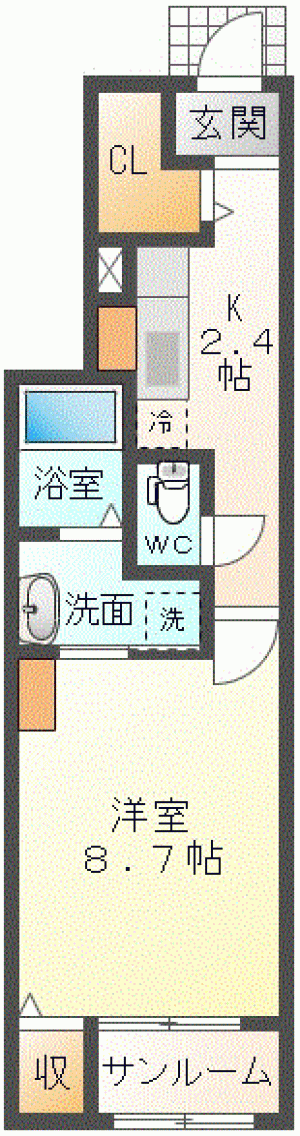 クラール松原 B107号室の間取り画像