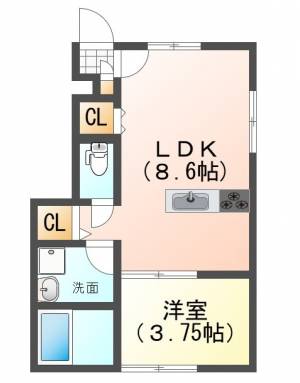 高木町新築アパート　 A1Fの間取り画像