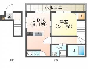  高木町新築アパート　 A207の間取り画像