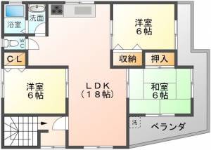 西の土居町2-12-3 2Fの間取り画像