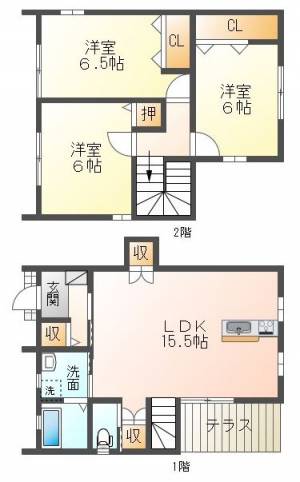 Olethα政枝（オレスアルファ） C棟の間取り画像