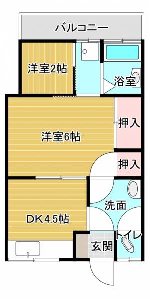 白百合荘 203の間取り画像