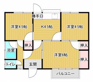 乃万貸家（平屋） 1の間取り画像