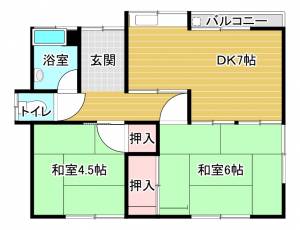 武内貸家 2の間取り画像