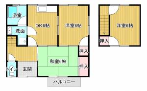 今村貸家（古川北） 東の間取り画像