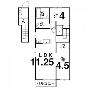 オレンジサンシャイン 201号の間取り画像