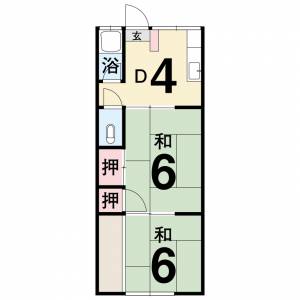 東西荘 1階3号の間取り画像